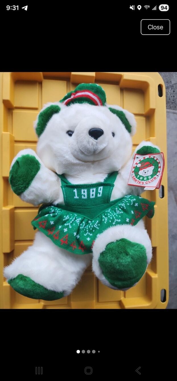 Vintage 1989 Kmart Girl CHRISTMAS BEAR for Collectors